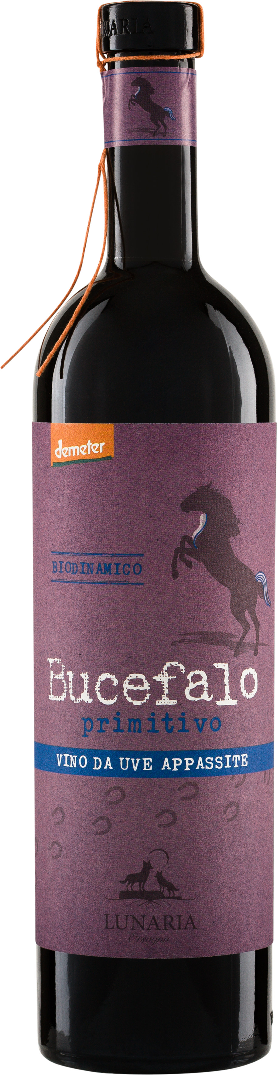 BUCEFALO Primitivo Vino da Uve Appassite Terre di Chieti IGP Lunaria Demeter Bio-Rotwein