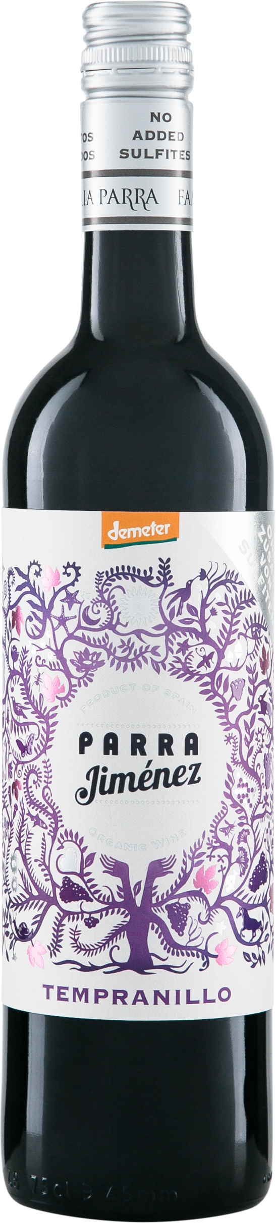 PARRA Jiménez Tempranillo ohne SO₂-Zusatz Familia Parra Demeter Bio-Rotwein